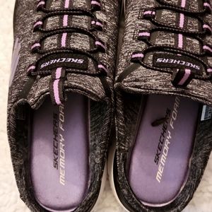 Skeechers Memory Foam Walking Clogs, sz 10, Gray